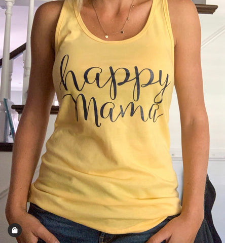 Buttercup Yellow Happy Mama Tank Top