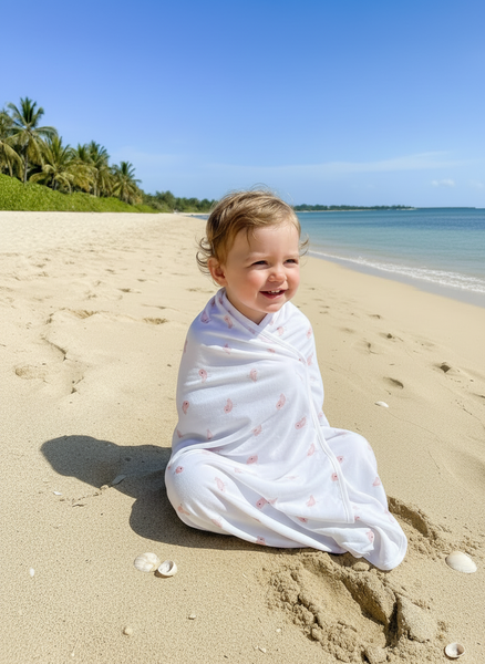 Pink bird Blanket Set - Shop Happy Mama 