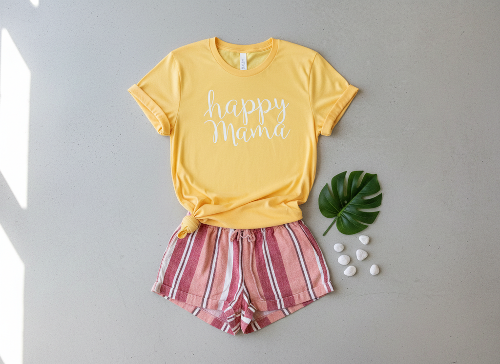 Heather Yellow Gold 'Happy Mama' T-shirt – Shop Happy Mama