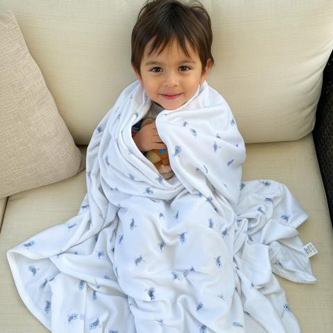 Blue bird Blanket Set