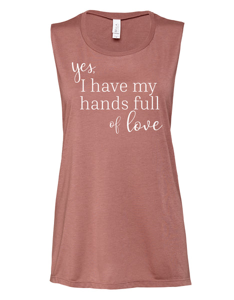 Mauve "Hands Full of Love" Muscle Tank - Us+Four