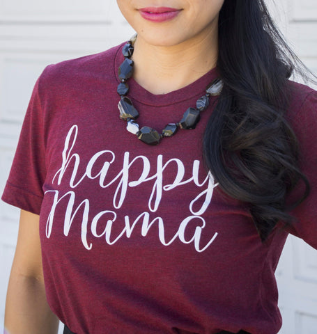 Scarlett Red Short Sleeve Happy Mama Tee - Us+Four