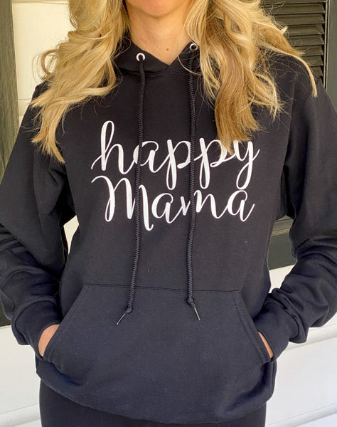 Black 'Happy mama" Hoodie
