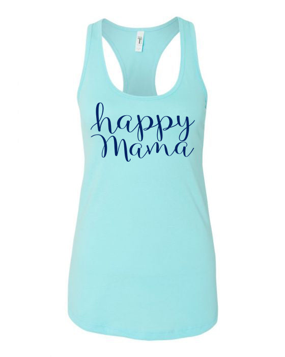 Light Blue Happy Mama Tank Top
