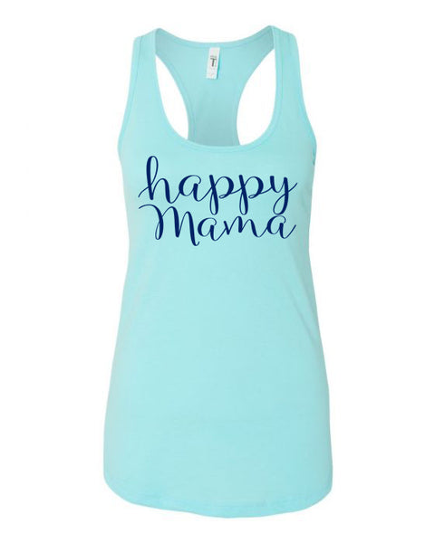 Light Blue Happy Mama Tank Top