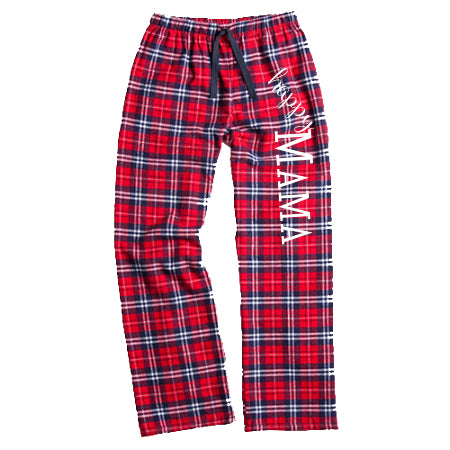 Red/Navy Flannel 'Happy Mama' Pants - Us+Four