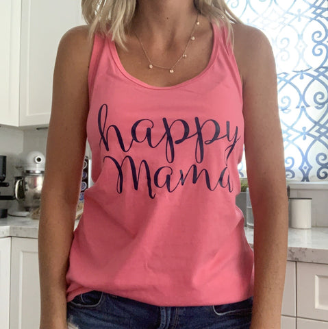 Pink Happy Mama Tank Top