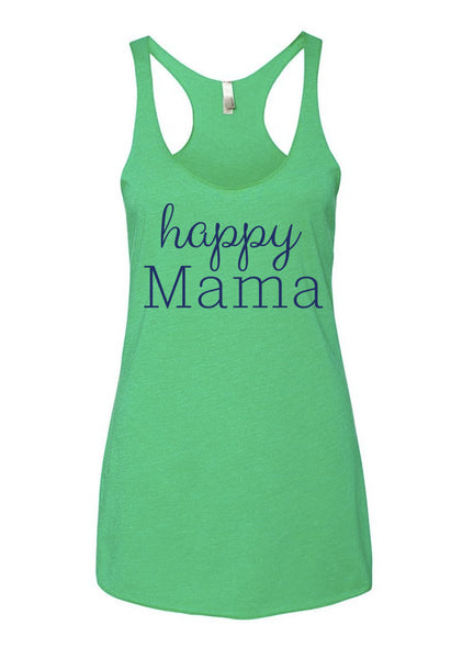 Green "Happy Mama" Racerback Tank Top - Us+Four